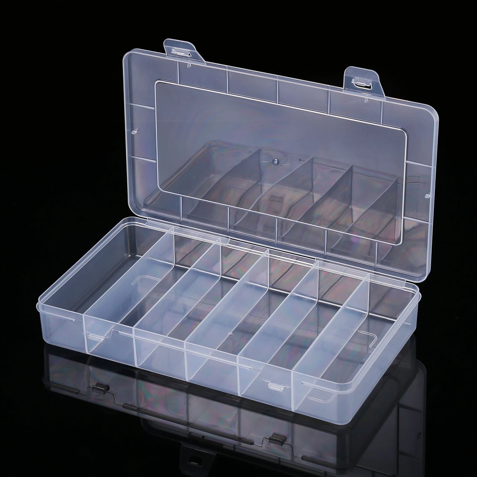 Transparent Fruit Fork Storage Box Organizer Plastic Storage Case Adjustable Container For Kids Fruit Fork Organizer Display Box