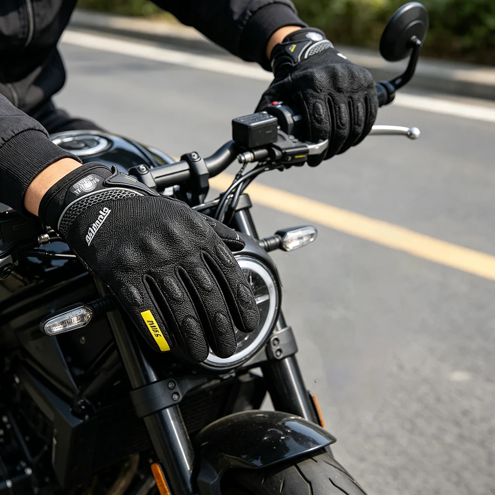 Summer Motorcycle Cycling Protective Gloves Breathable Accessories Full Finger Bike Touch Screen Anti-Slip Grip Breathable Items