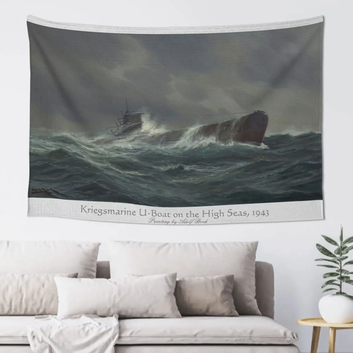 Kriegsmarine U-boat on the high seas, 1943 Tapestry Things To The Room Room Aesthetic Room Decorator Tapestry