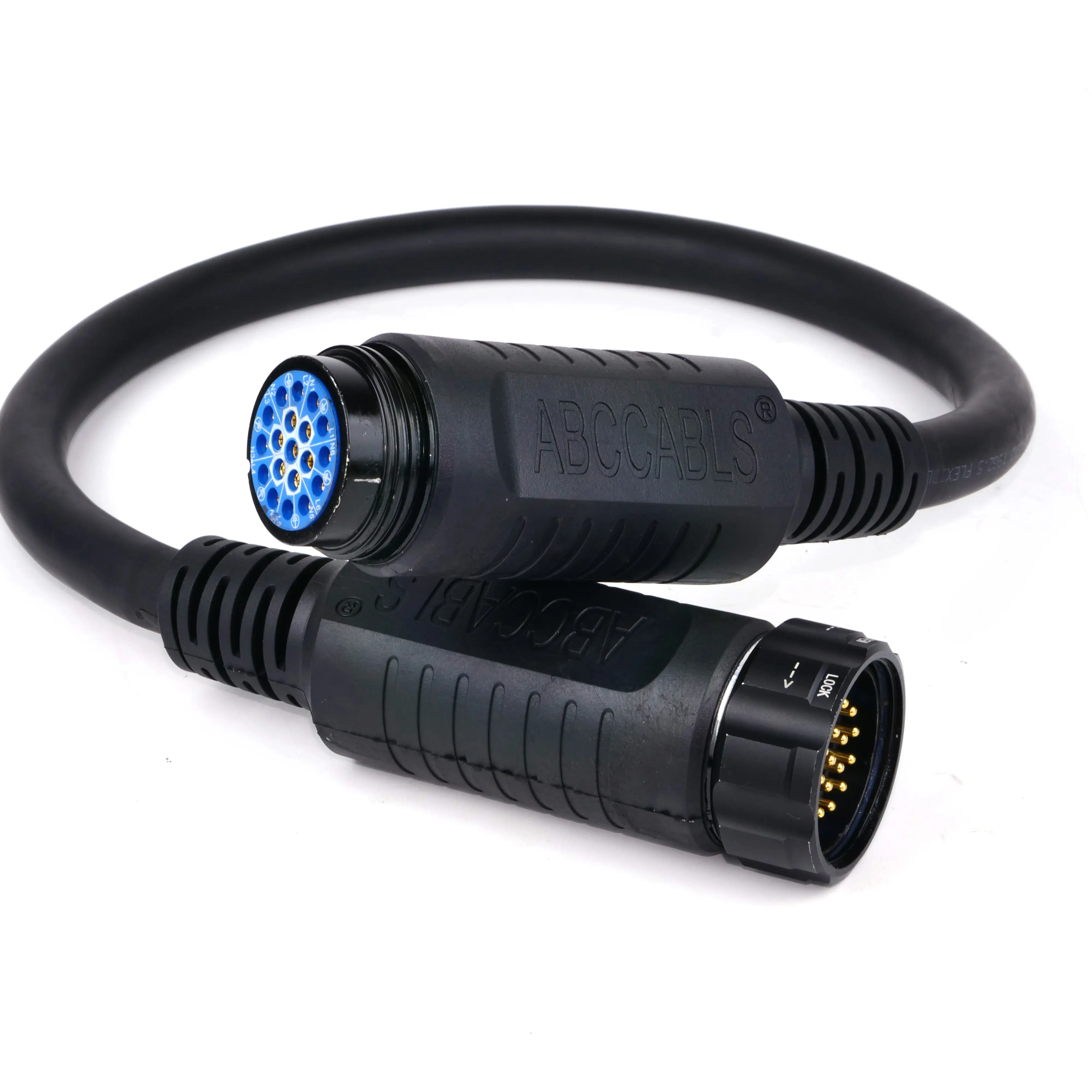 Socapex 12 Awg Rubber Power Extension Cable 30m 19-Pin C15 Connector Male/Female Industrial Use High Quality Power Cord