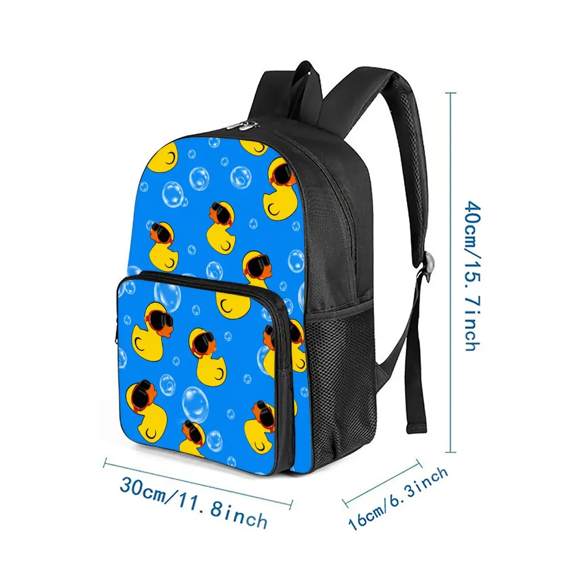 Yellow Duckling Print Square Front Pocket Backpack Large Capacity for Boy/Girls Best Gift 2D  Cartoon Children's School Bag