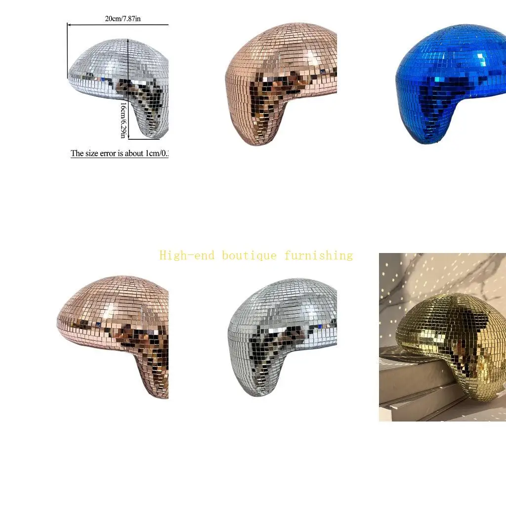 L9NB Shelf Accent Melting Mirror Disco Ball Decors for Bedroom Desk Room Styling