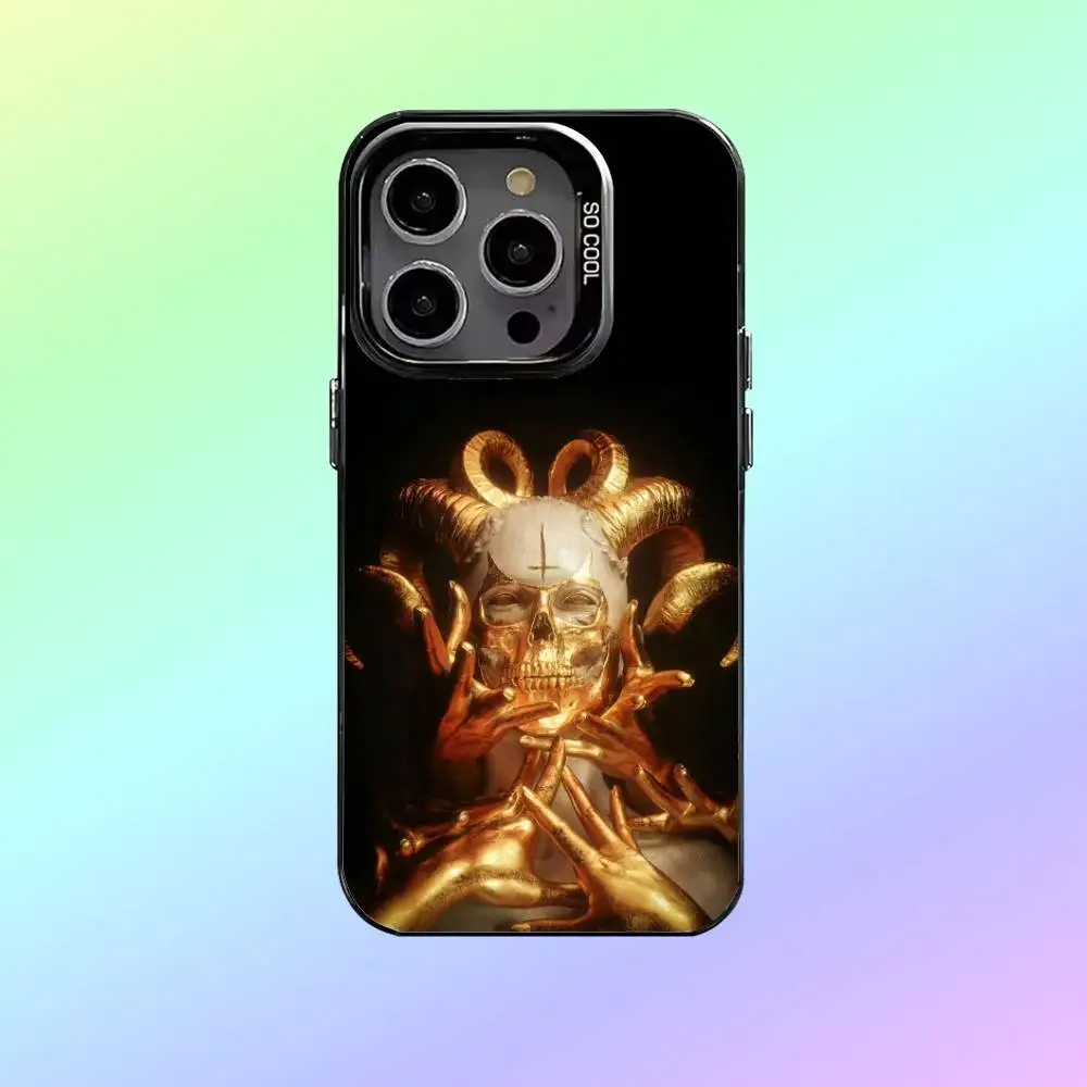 Custodia per telefono Billelis art per iPhone17,16,15,14,13,12,11 Plus,Pro Max Custodia per telefono color argento