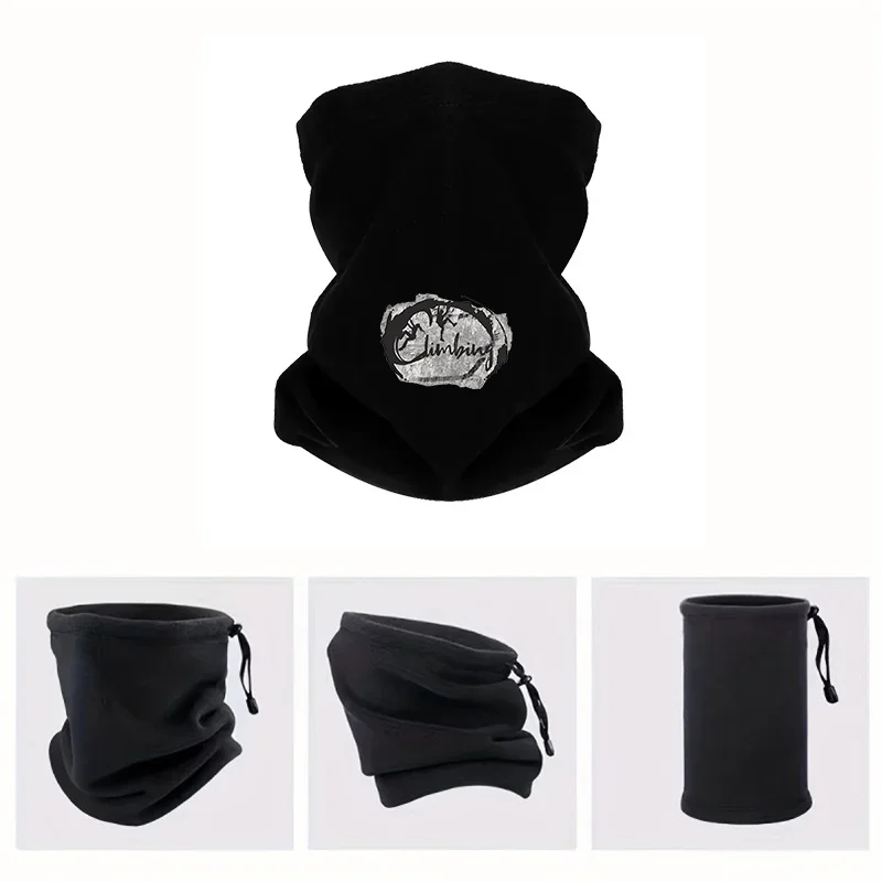 Climbers on rock face background Men Outdoor Scarf Mask Neck Gaiter Hat Women cap Headgear Windproof Keep Warm Winter Multifunct