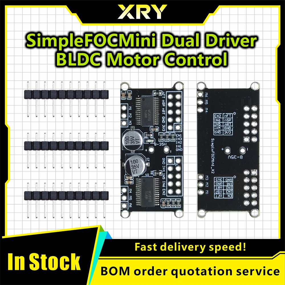 SimpleFOC Mini Dual Output Shielding Controller FOC Driver Control Board DRV8313 DC Brushless Motor Drive SVPWM Engine Module
