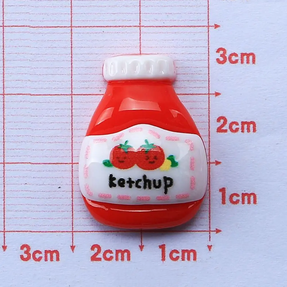 ขวดซอสขนาดเล็กน่ารัก5ชิ้น/เซ็ตเครื่องเพชรพลอยแบบทำด้วยเรซินเครื่องประดับผมกล่องใส่โทรศัพท์สำหรับงานฝีมือ