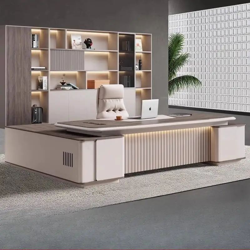 مكتب تنفيذي للمدير الأبيض مصنوع من الخشب القوي والكبير الفاخر ومكتب تنفيذي حديث ورخيص وأثاث مساحات صغيرة من Tisch