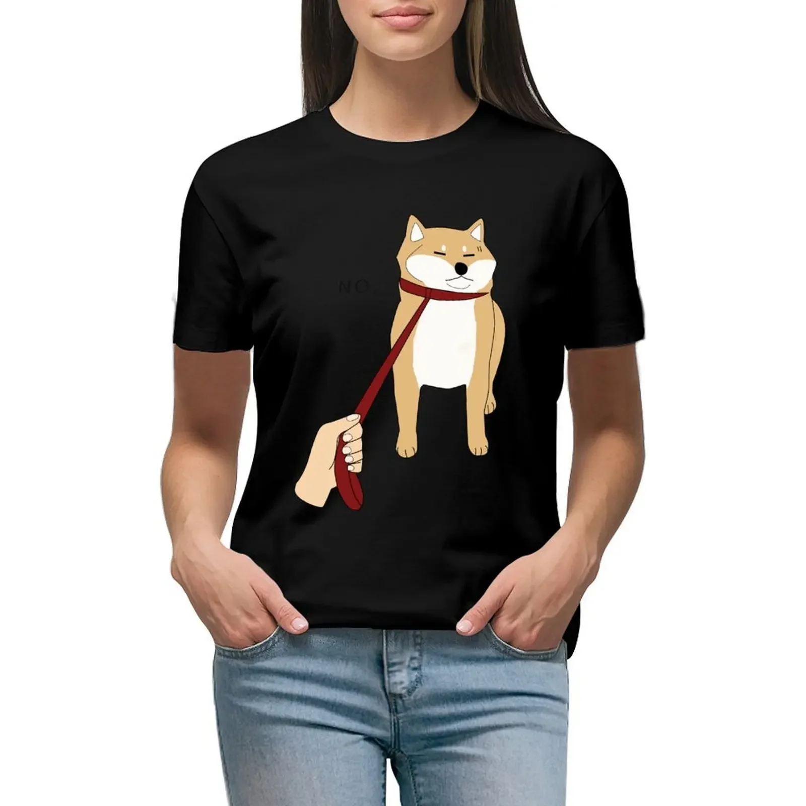 

Shiba Inu No T-Shirt cute clothes Aesthetic clothing tops female Women's cotton t-shirt