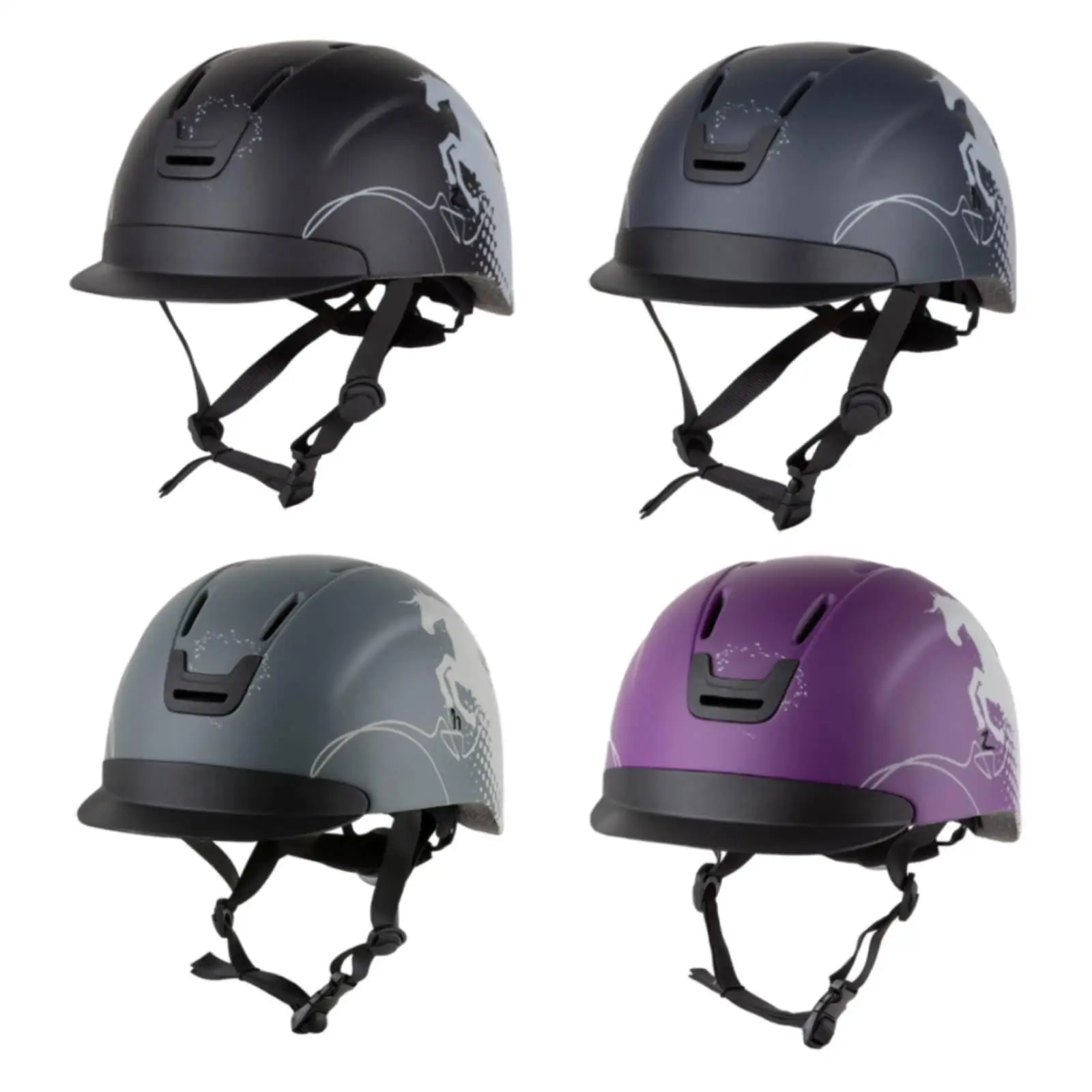 Equestrian Helmet Kids Adults Horse Riding Hat Adjustable Ventilated Sports Head Cap for Daily Lessons and Show Jumping