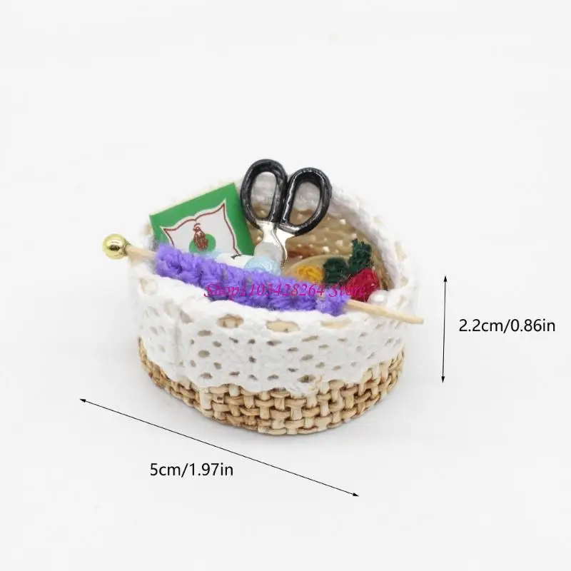 Multiuse Miniature Sewing Machine Model 1/12 Doll House Accessories Scene Props
