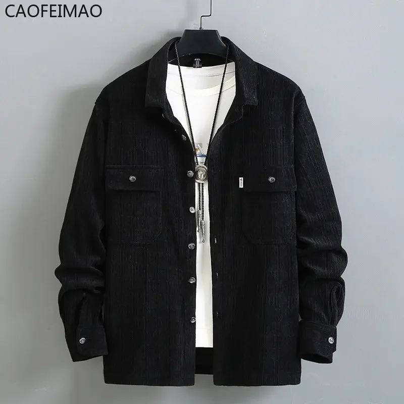 Caofeimao 2025 New Spring Jacket Men Vintage Coat Plus Size 10XL 11XL Cargo Jackets Male Fashion Causal Button Jacket