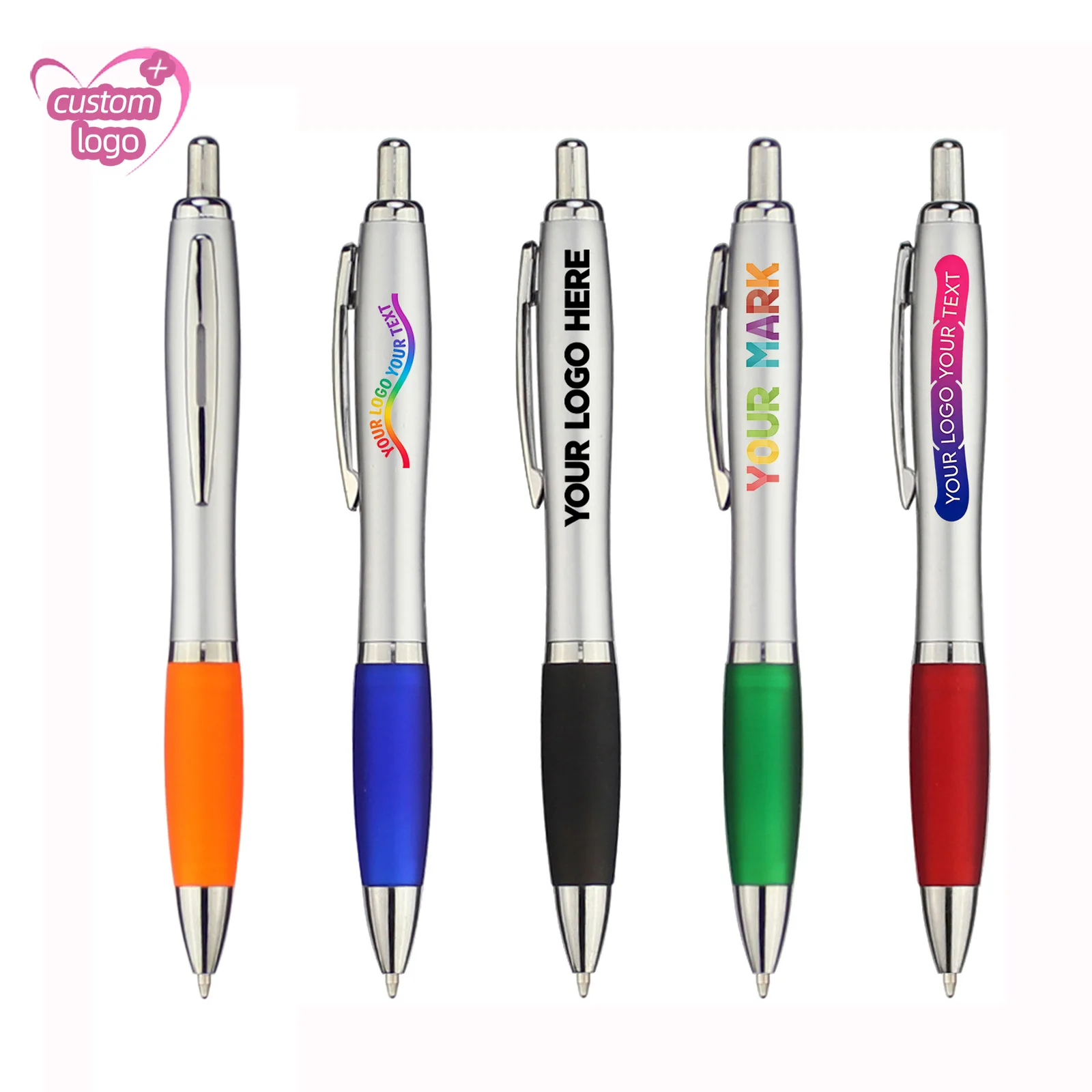 Customizable Retractable Plastic Ballpoint Pens - Personalized Promotional Gifts for Fairs Advertising Giveaways Wholesale Lot