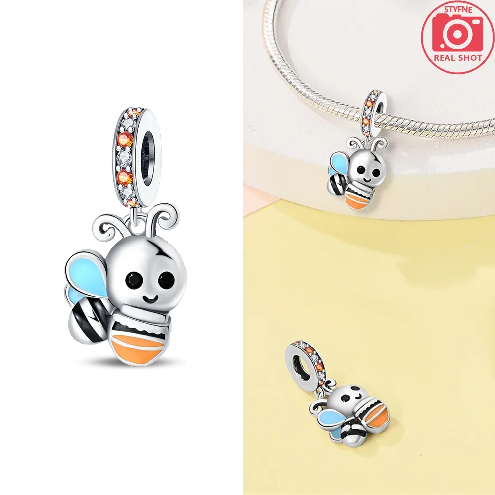 Nightglow Star Moon Silver Charms Beads, DIY Gift