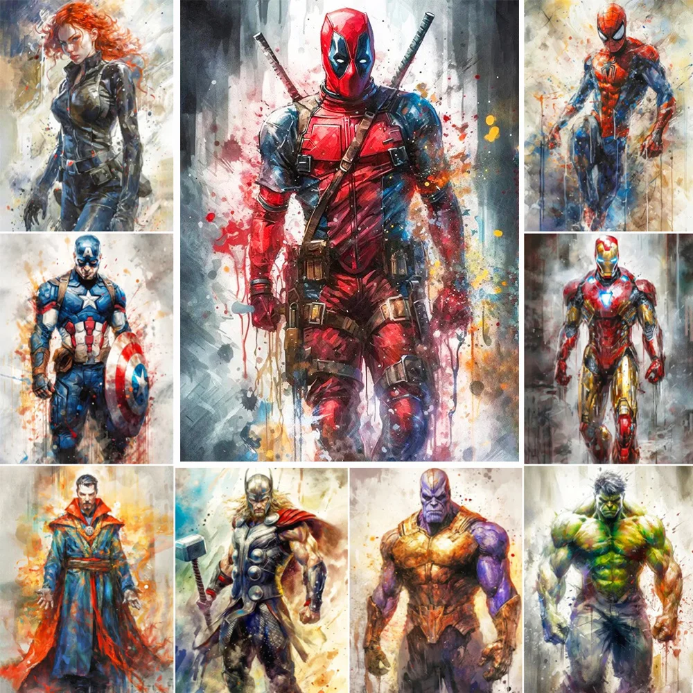 Deadpool Anime Poster Leinwand Wunder Eisen Mann Figur Malerei Wunder Porträt Wand kunst Druck Bild Kapitän Amerika Wohnkultur