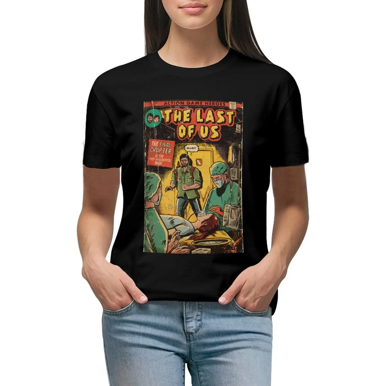 

The Last of Us - Ending comic cover fan art T-Shirt oversized animal prinfor plain oversized workout shirts for Women