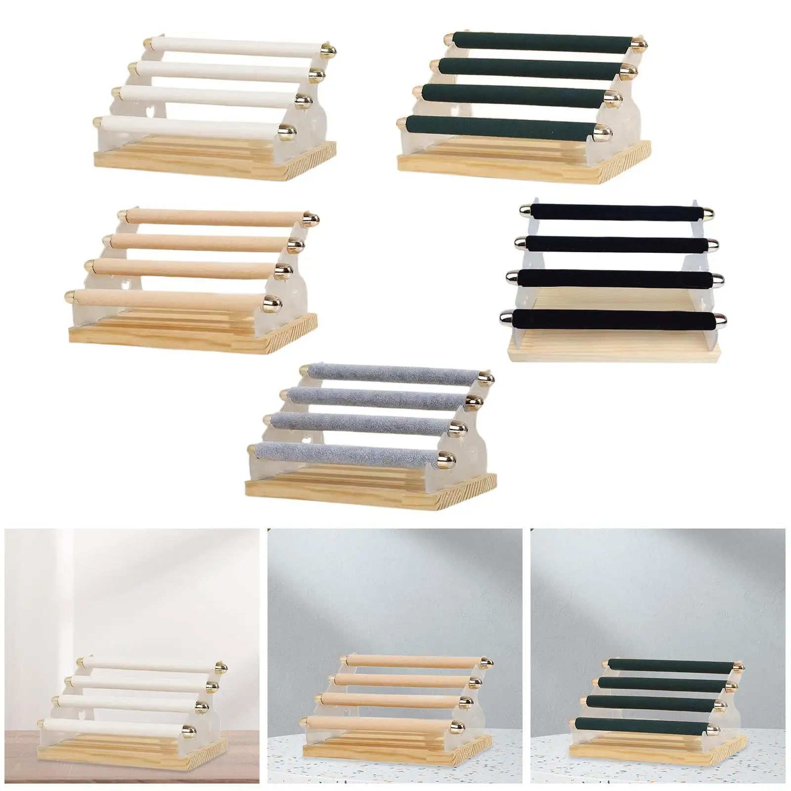

Rings Display Stand Jewelry Storage Organization 4 Tiers Jewelry Rack Elegant Jewelry Organizer for Shopping Mall Dresser