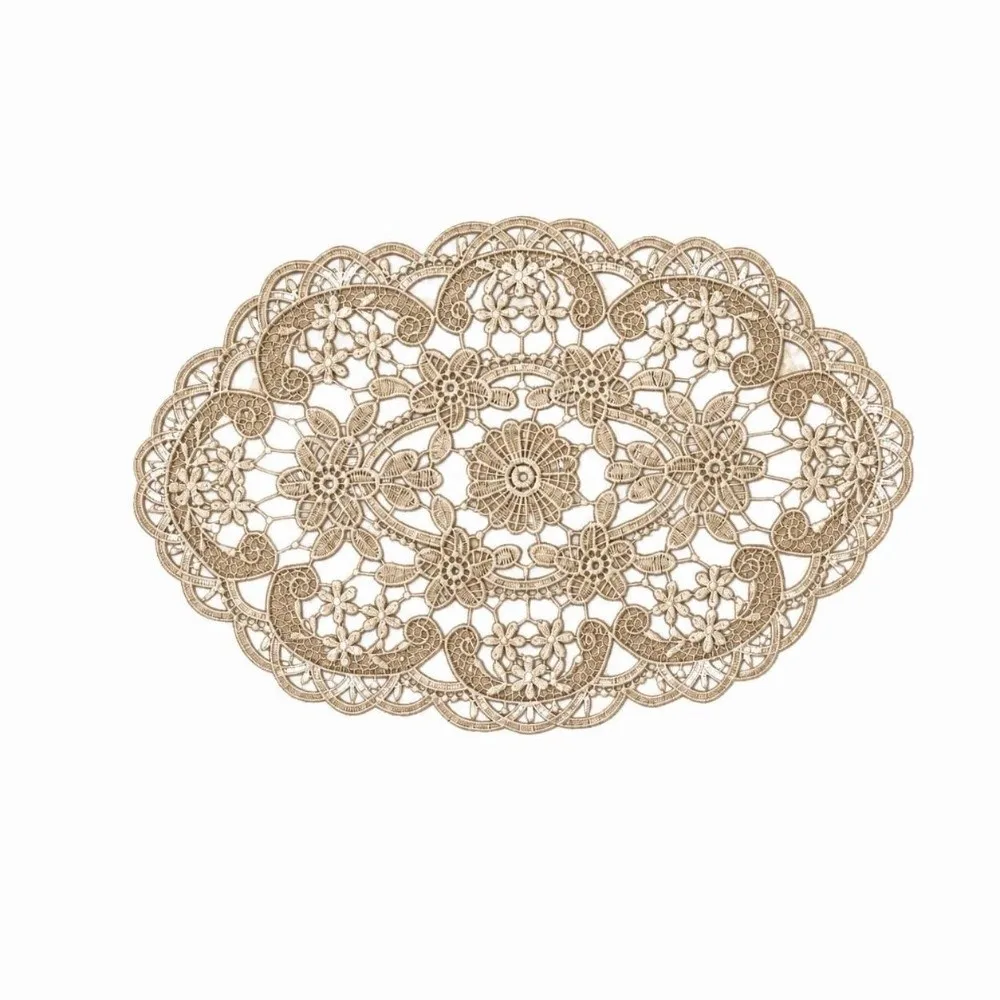 Vintage 30*45cm Lace Table Mat Flower Embroidery Napkin Placemat Lace Table Cloth Embroidered Dining Table Cover for Coffee Cup