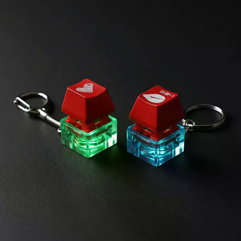 Mechanical Keyboard Keychain Colorful Tester Fingertip Leisure And Entertainment Keychain For Men,Office Stress Relief Toy