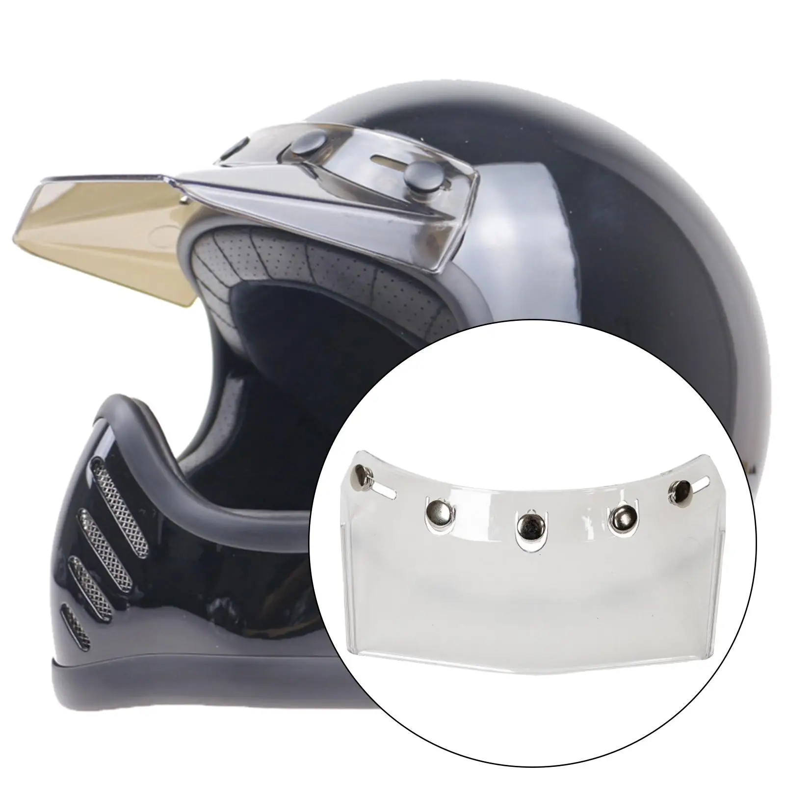 Polycarbonate Bubble Visor Peak Universal Five Snap Helmet Shield for Road Bike and Motocross Helmets view 4