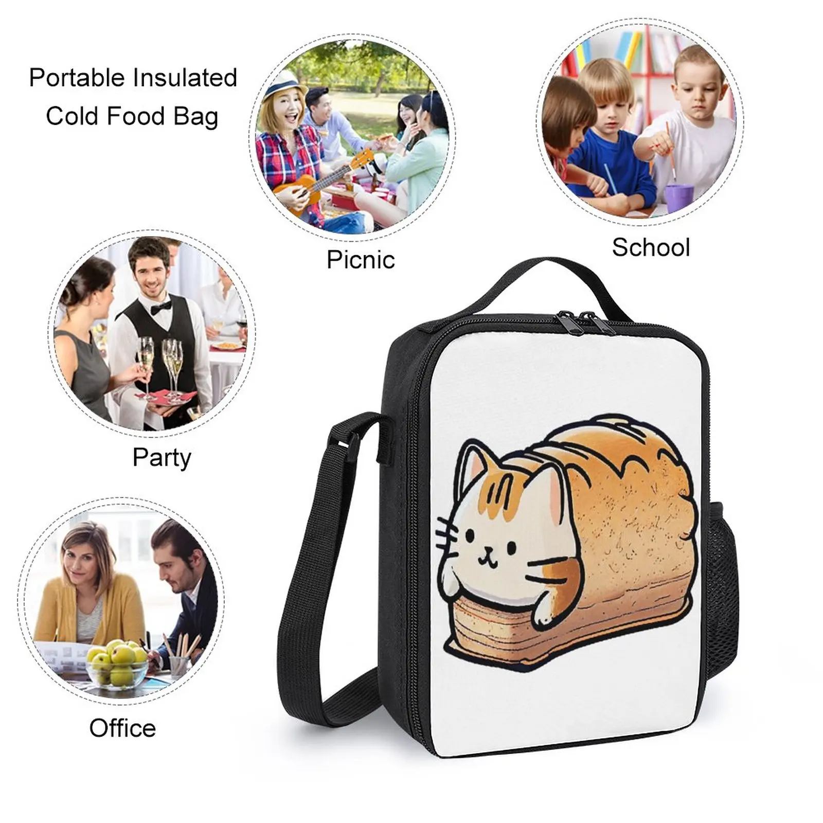 Heavy Mental Music Cats Memory Backpack, Bonito Gato Loaf, Confortável Pen Bag, Mochila Lunch Bag, 3 em 1 Set, 10 Secure, Verão C, 17"