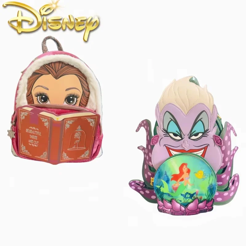 Disney Loungefly The Mermaid Princess And Ursula Set Backpack Fashion Leisure Outdoor Sports Double Shoulder Girl Bag Xmas Gifts