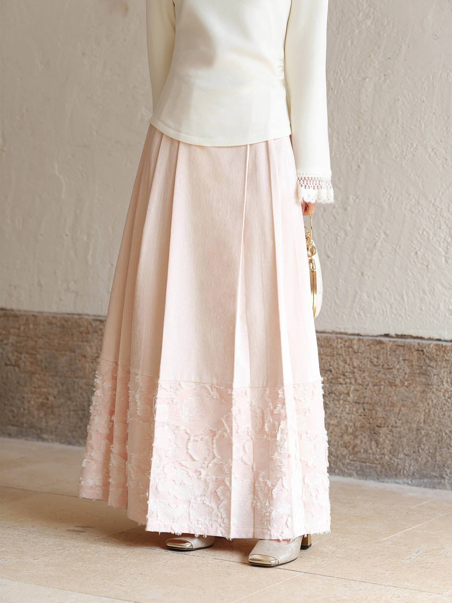 

High Waist Sle Chinese Nationatic Tailed Skirt Women's Winter New Faion 3D Cutout f Body Skirt