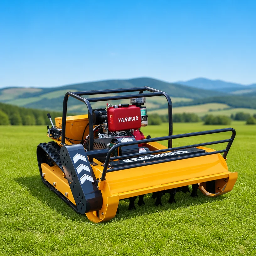 Customized CE EPA Rechargeable Electric Tracked Crawler Remote Control Mower with Stable Traction for Outdoor Mowing