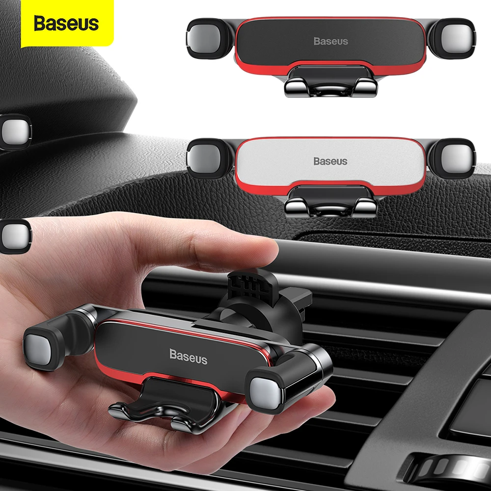 Baseus Car Phone Holder Metal Gravity Auto Air Vent Mobilephone Stand for 4.7-6.5 Inch Phone Invisibile Car Support