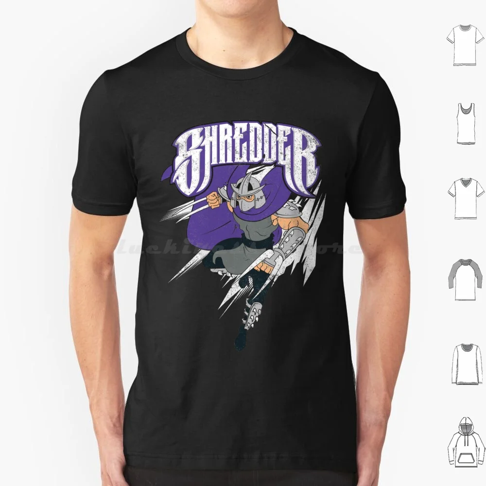 Shredder Of-T Shirt Big Size 100% Cotton Turtle Turtle Cartoon 80s Outatime _ Culture Tartarughe Leonardo Michelangelo Mikey