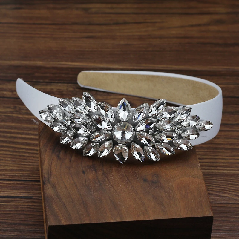 Shiny Silver Color Crystal Hairband Simple Rhinestone Headband For Women Girls Birthday Hair Jewelry