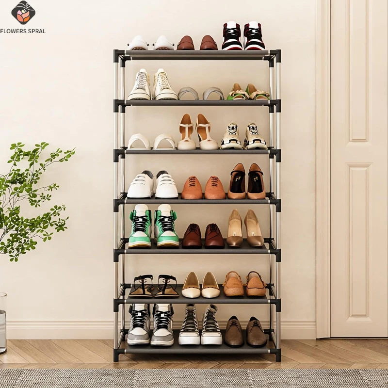 7-lagiges einfaches Schuhregal, mehrschichtig, staubdicht, Schuhschrank für den Eingangsbereich, platzsparend, geeignet für Schlafsäle und Wohnzimmer