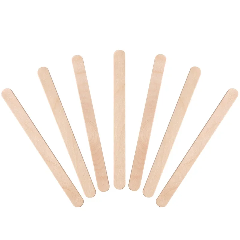 100 Pieces Disposable Wood Stick Beauty Spatulas Log Hair Removal Wax Coating and Scraping Tool Eyebrow Trimming Wooden Stick