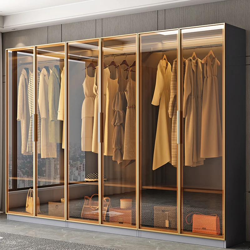 

Organizer Bedroom Wardrobe Partitions Mirror Cabinets Simple Minimalist Wardrobe Modern Walk In Guarda Roupa Furniture For Room