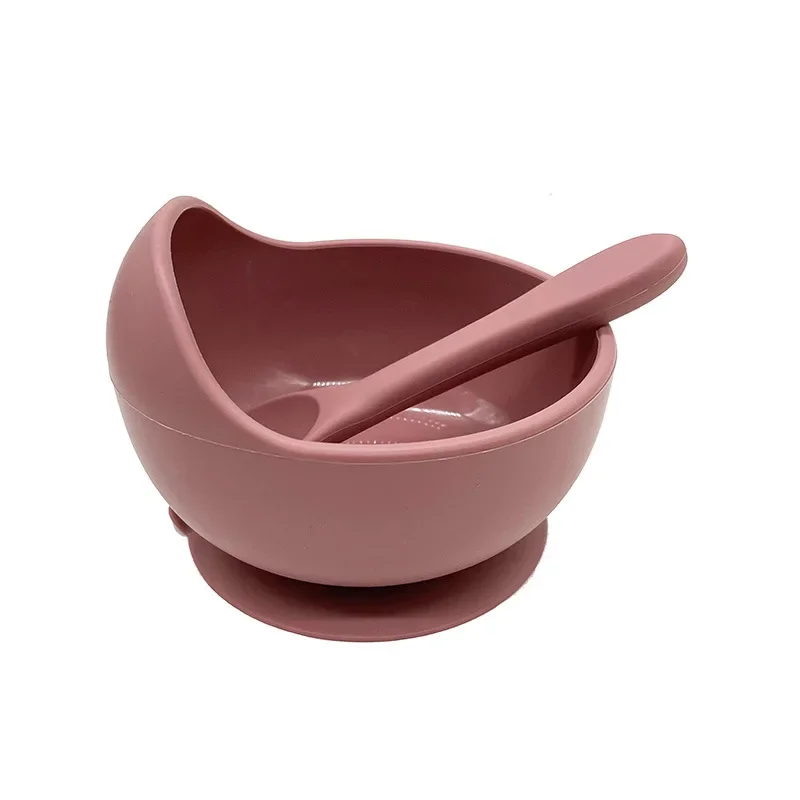 2PCS/Set Silicone Baby Feeding Bowl Tableware for Kids Waterproof Suction Bowl With Spoon Children Dishes Kitchenware Baby Stuff