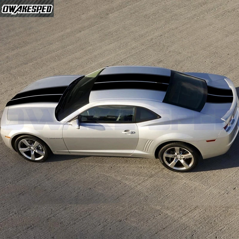 

4Pcs Car Stickers Graphics Stripes Kit Vinyl Tuning Cover For Chevrolet-Camaro RS LS SS LT Auto Hood Tail Decor Decal Accessorie