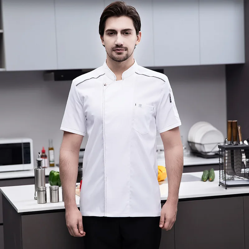 Stretch Chef Overalls Men'S Short Sleeve Breathable Dining Hotel Restaurant Rear Kitchen Special Kitchen Clothes Suit Female Sum