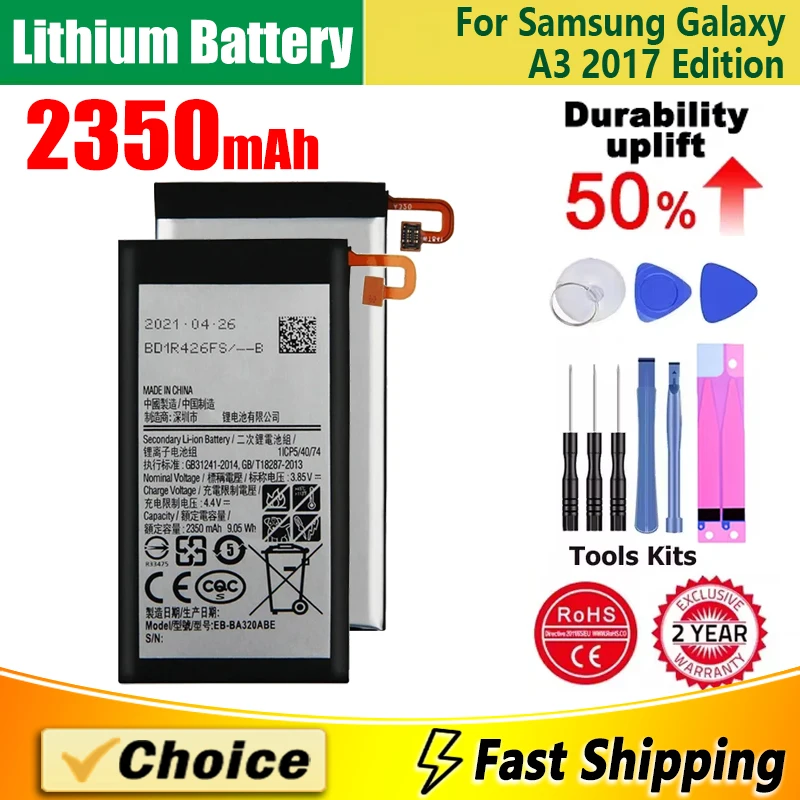 

2350mAh Brand New Replacement Phone Lithium Battery+Tool For Samsung GALAXY A3 2017 Edition A320 EB-BA320ABE