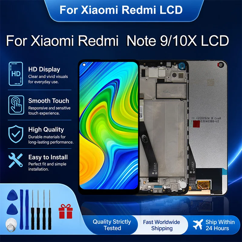 IPS Display For Xiaomi Redmi Note 9 LCD Display Touch Screen Digitizer For Redmi 10X 4G LCD M2003J15SG LCD Display M2003J15SC