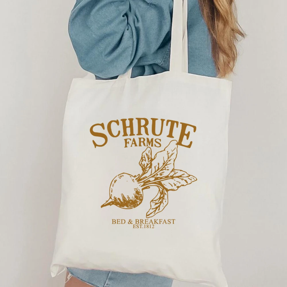 Schrute Farms Tote bag Michael Scott Dwight Schrute The Office shoulder bag Funny Dwight canvas shopping bag