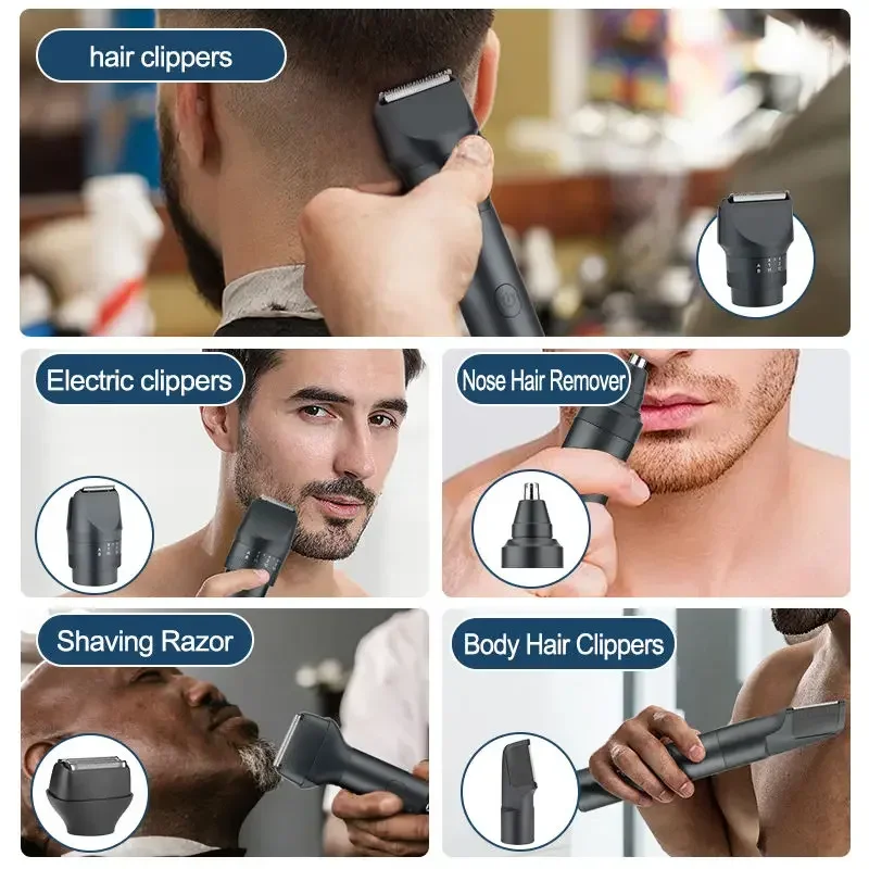 Beard Trimmer for Men Professional Electric Foil Shaver & Hair Clippers, 5-in-1 Mens Grooming Kit Body Shaver Groomer Waterproof