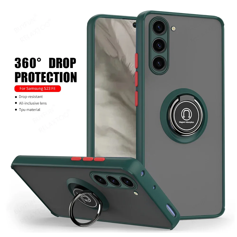 Magnetic Armor Matte Case For Samsung A15 A25 A35 A55 A14 A24 A34 A54 A13 A23 A33 A53 A12  A32 A52 S8 S9 Ring Shockproof Cover