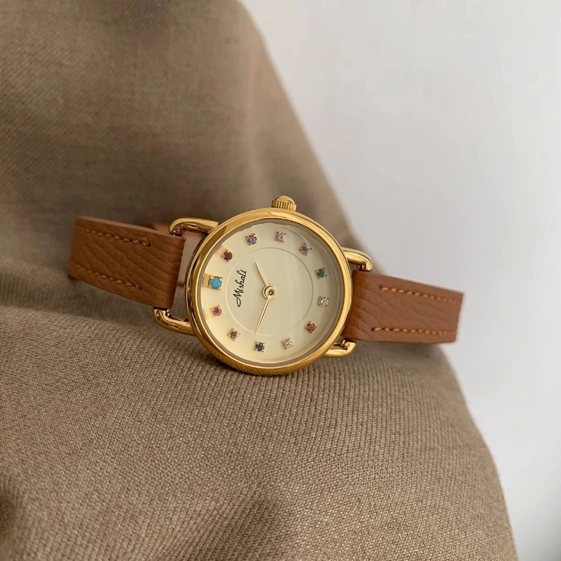 Women's Watch Treasure Time Simple Belt Simple Cartoon Vintage Leather Brown Black Watch for Women Women's Watch Reloj Mujer