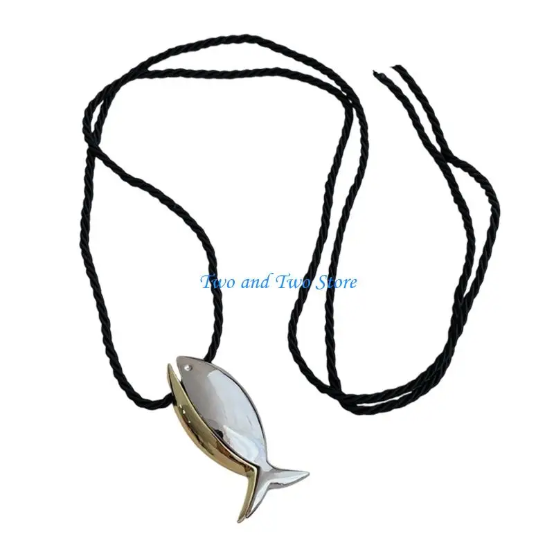 

HX6F Exquisite Craftsmanship Fish Necklace High Quality Sturdy Alloy Material