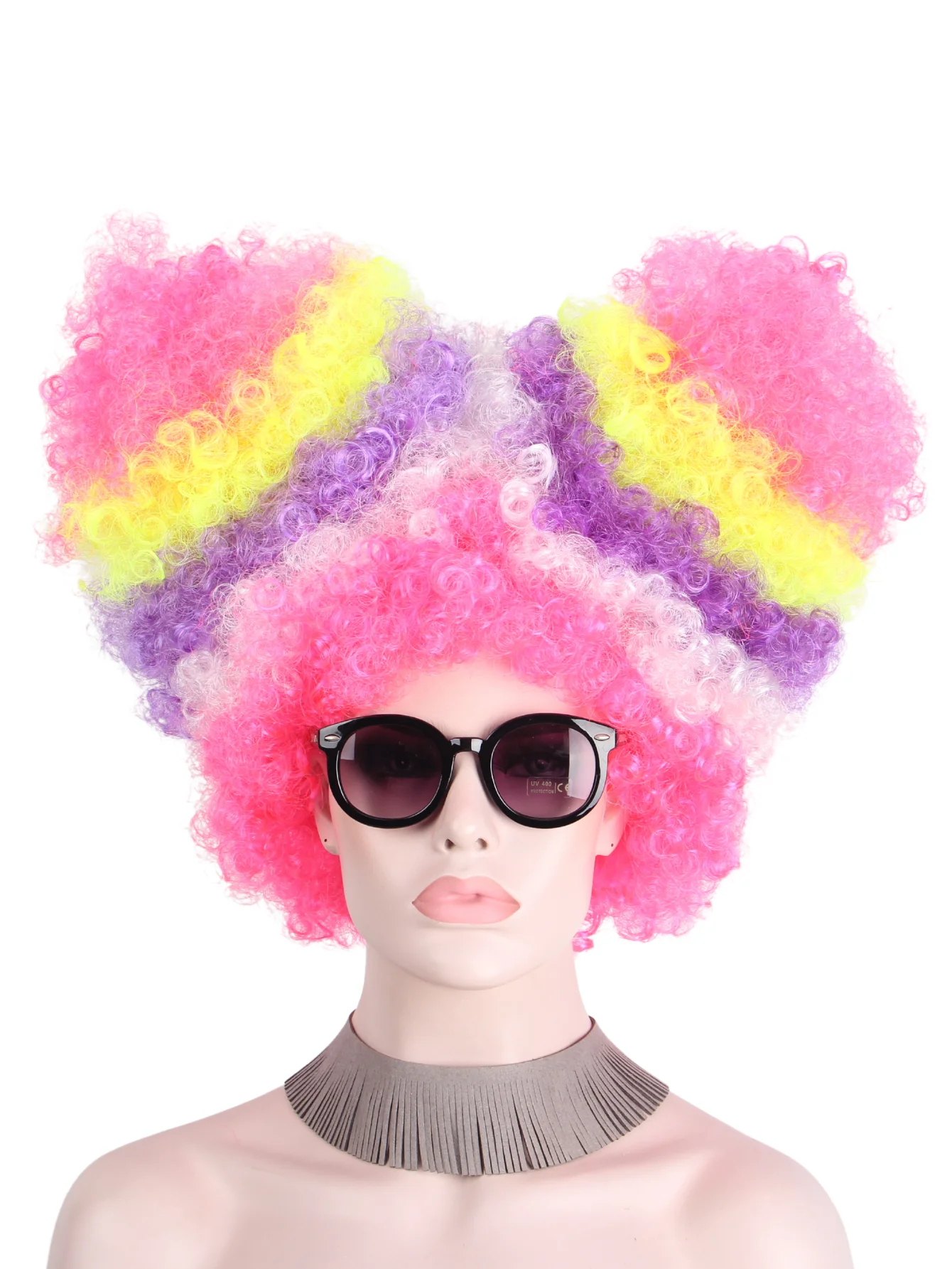 

Colorful Afro Wig with Multicolored Dye - Festival Fan Wig for Christmas, Halloween, Bar Performances & Party Headgear