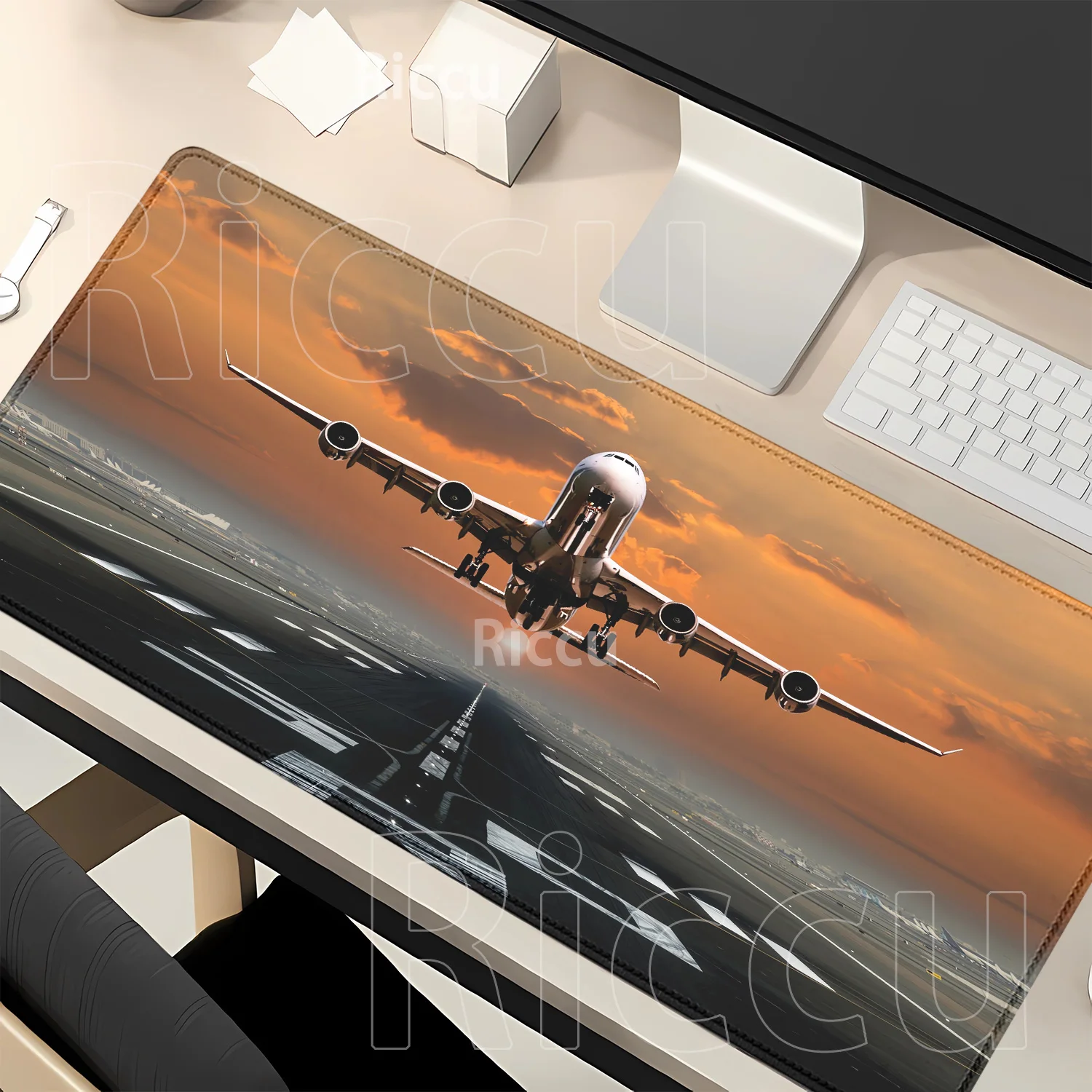 Mousepad Airplane Cockpit Speedometer Mouse Pads Plane Instrument Panel overlock gaming Office accessories HD printing Desk Mat