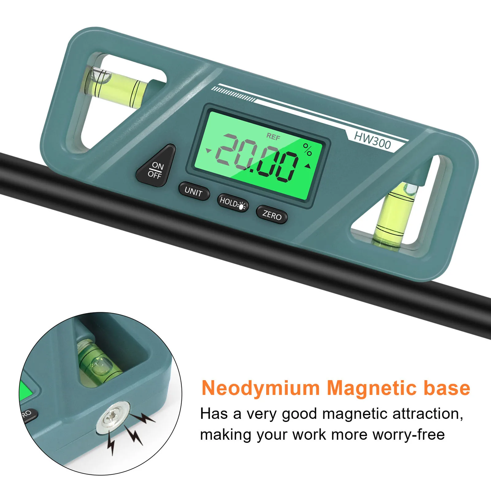 Level Gauge Strong Magnetic Portable Multifunctional Digital Inclinometer Protractor for Woodworking Maintenance Measuring Tools