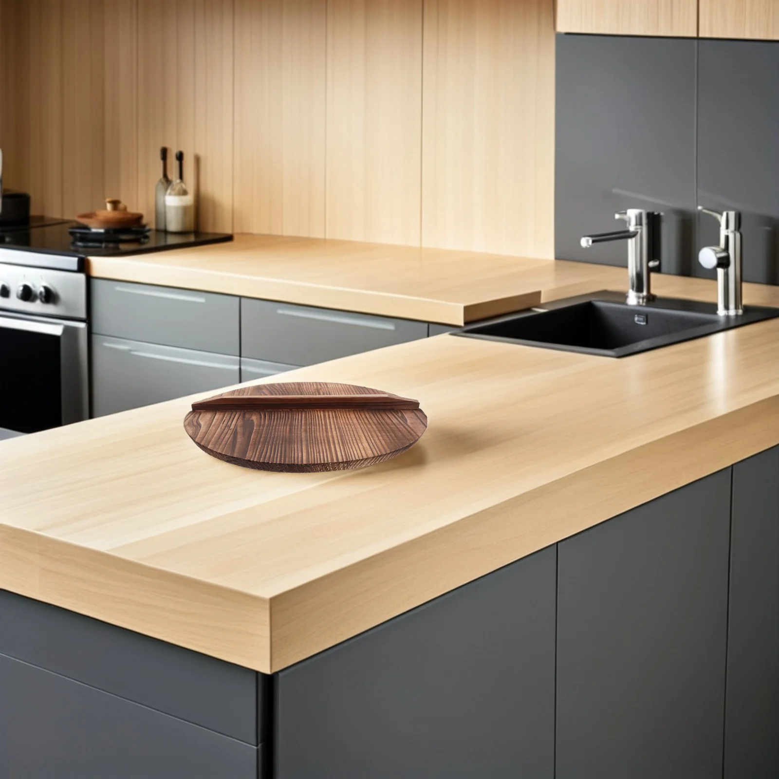 

Wooden Wok Lid Retro Cover Anti-Scalding Design for Better Taste and Practical Cooking Suitable for Multiple Occasions
