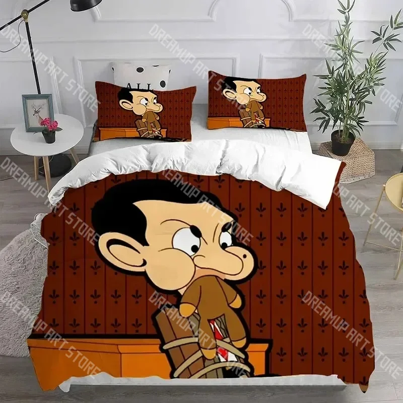3D Print Mr. Bean Cartoon Bedding Set Twin Queen King Full Size Duvet Cover Pillowcase Bed boys girls Adult Home Textiles