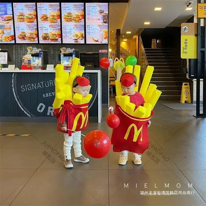 Nuovo Halloween Creativo Parodia Patatine Fritte Costume Set per Ragazzi e Ragazze Costumi di Spettacolo Teatrale Cossplay Sexy OI5215