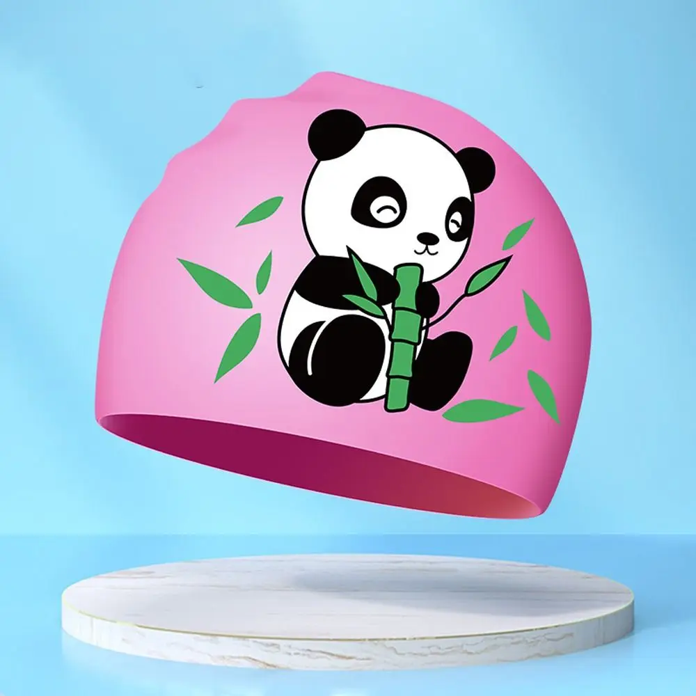 Lightweight Waterproof Children Swimming Cap Silicone Cartoon Kid Swimming Hat Elastic Animal Bathing Hats Cap Beach